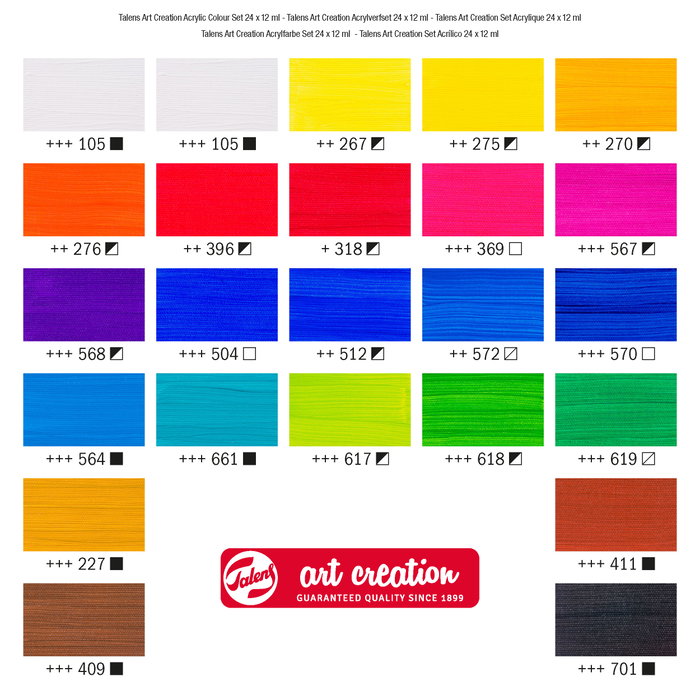 Talens Art Creation Set de pintura acrílica 24 x 12 ml